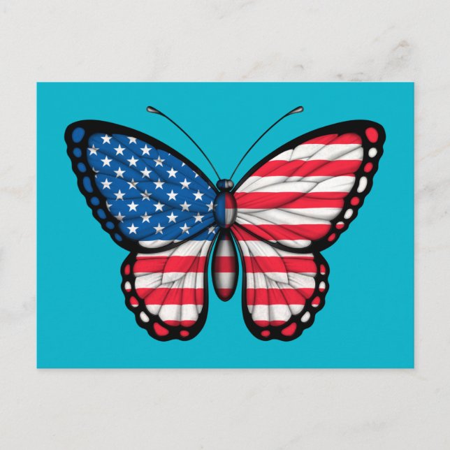 American Butterfly Flag Postcard (Front)
