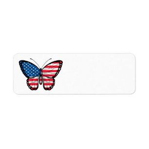 American Butterfly Flag Return Address Label