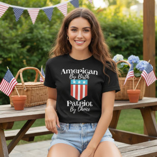 American By Birth Patriot By Choice White Script T-Shirt