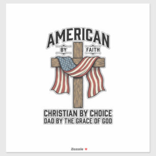 American by Faith Christian Dad Patriotic Cross Sh