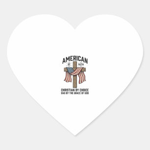 American by Faith Christian Dad Patriotic Cross Sh Heart Sticker