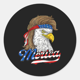 American Byld Eagle Usa Flag 4th Of July Eagle Usa Classic Round Sticker