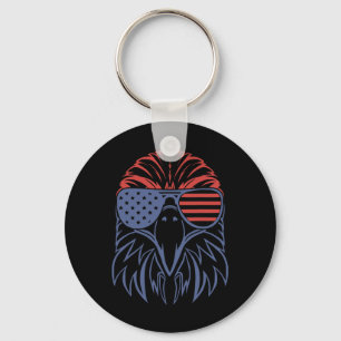 American Byld Eagle Usa Flag Shirt 4th Of July Eag Key Ring