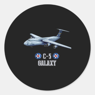 American C-5 Galaxy Military Transrt Aircraft  Classic Round Sticker