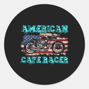 American Cafe Racer Biker Ns Classic Round Sticker