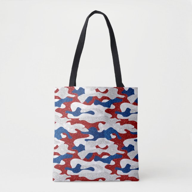 American Camo July 4th Glitter Tote Bag (Front)