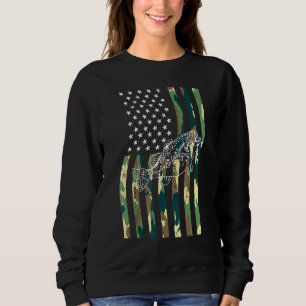 American Camouflage Usa Flag Fisherman Bass Fishin Sweatshirt