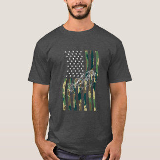 American Camouflage USA Flag Fisherman Bass Fishin T-Shirt