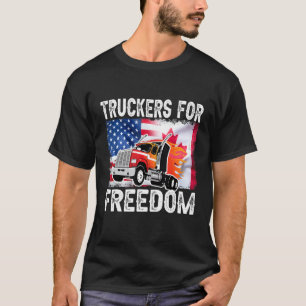 American Canada Flag Freedom Convoy 2022 Truck Dri T-Shirt