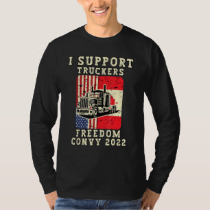 American Canada Flag I Support Truckers Freedom Co T-Shirt