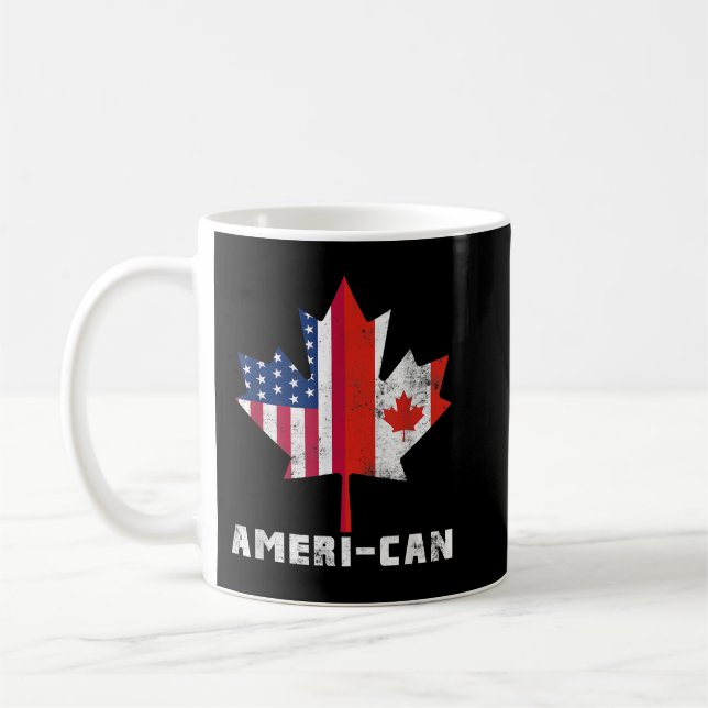 American Canadian Flag America Canada Patriotic Te Coffee Mug (Left)