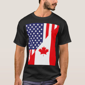 American Canadian Friendship US Flag Canada T-Shirt