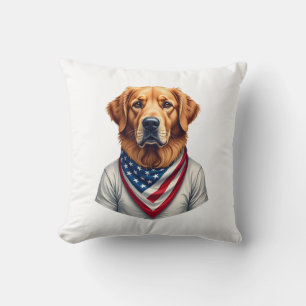 American Canine Golden Retriever Vintage Tee Cushion