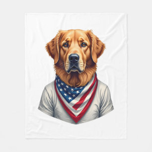 American Canine Golden Retriever Vintage Tee Fleece Blanket