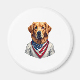 American Canine Golden Retriever Vintage Tee Magnet