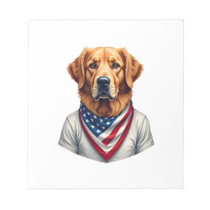 American Canine Golden Retriever Vintage Tee Notepad