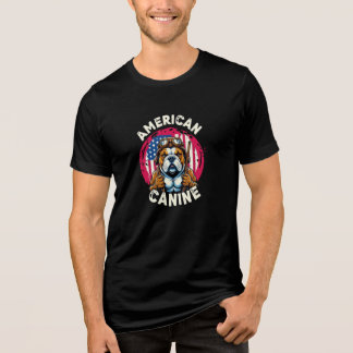 American Canine – Patriotic Bulldog Warrior Design Tri-Blend Shirt