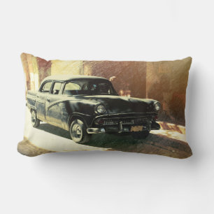 American car in Havana, Cuba pillow