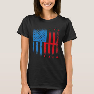 American Car Mechanic Manual Shift Gears Racer Usa T-Shirt