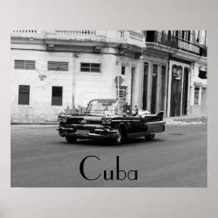 American Cars in Havana Cuba Poster