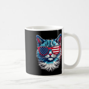 American Cat Sungles Usa Flag 4th Of July Memorial Coffee Mug