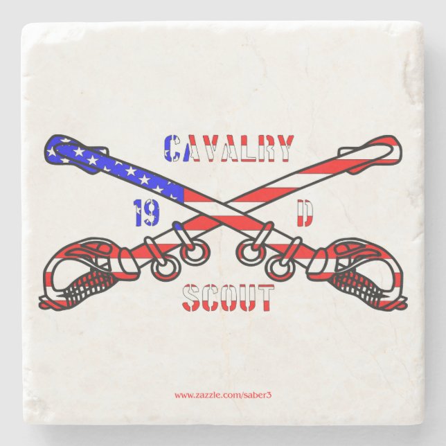 American Cavalry Marble Stone Coaster (Front)