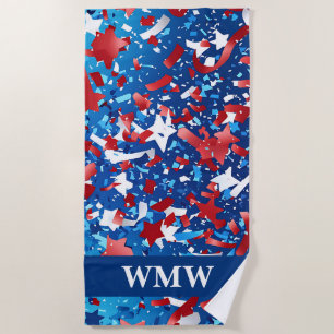 American Celebration Monogramed Beach Towel