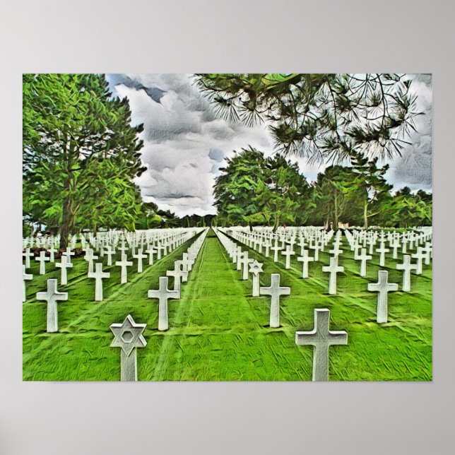 American Cemetery in Normandy France Poster (Front)
