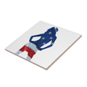 American cheerleader on any colour ceramic tile