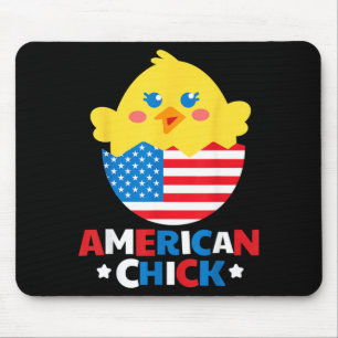 American Chick Funny 4th Of July Independence Day Mouse Pad