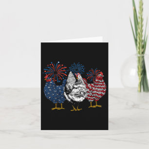 American Chicken Animals Funny 4th Of July Firewor Card