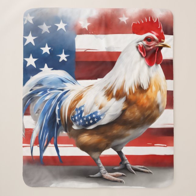 American Chicken Sherpa Blanket (Front)