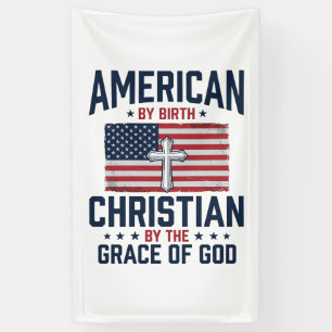 American Christian Flag Cross Vintage Shirt Banner