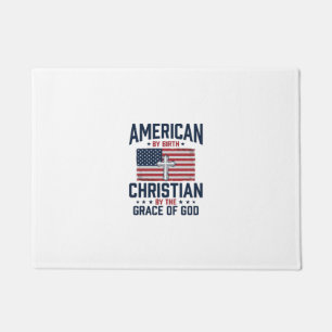 American Christian Flag Cross Vintage Shirt Doormat