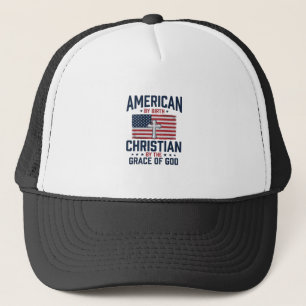American Christian Flag Cross Vintage Shirt Trucker Hat