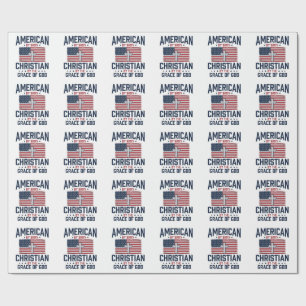 American Christian Flag Cross Vintage Shirt Wrapping Paper