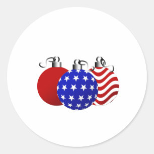 American Christmas Classic Round Sticker