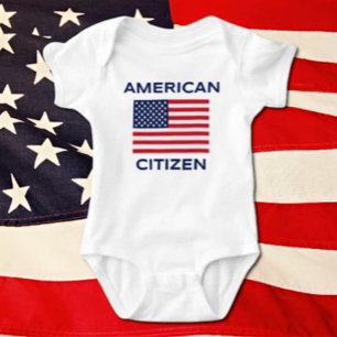 American Citizen Bold USA Flag Baby Bodysuit