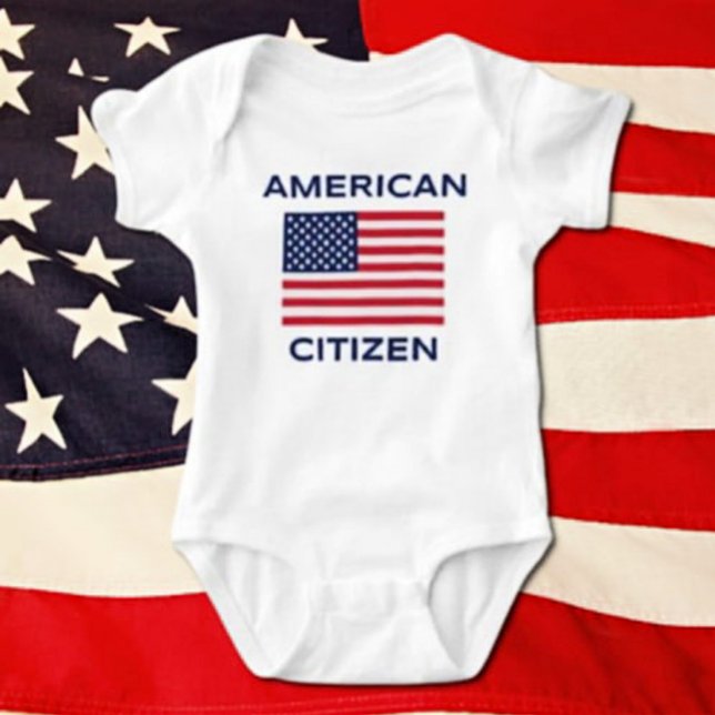 American Citizen Bold USA Flag Baby Bodysuit (Creator Uploaded)