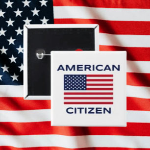 American Citizen Bold USA Flag Button