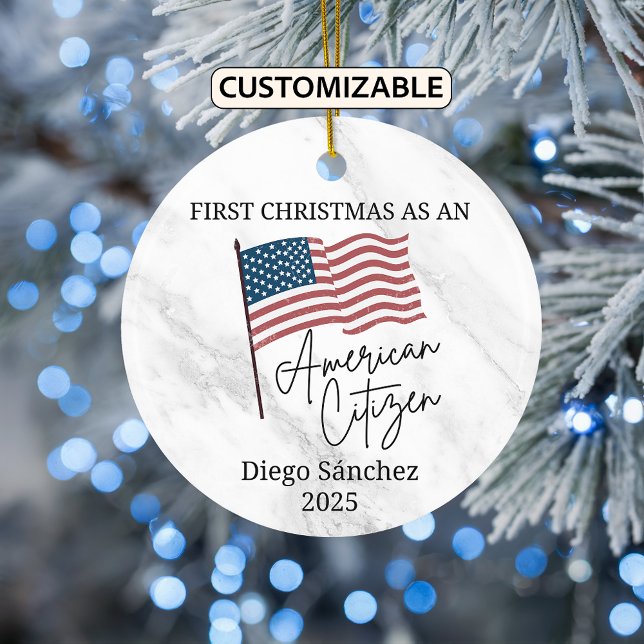 American Citizen Ornament, US Citizenship Ceramic Ornament (Creator Uploaded)