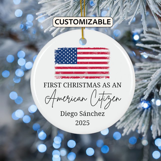 American Citizen Ornament, US Citizenship Ceramic Ornament (Creator Uploaded)