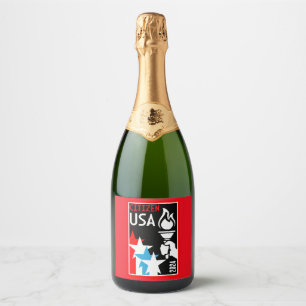 American Citizenship Gifts Sparkling Wine Label
