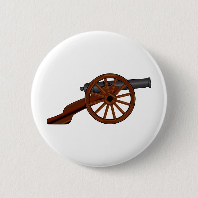 American Civil War Cannon 6 Cm Round Badge (Front)