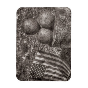 American Civil War Cannon Balls Vintage Magnet