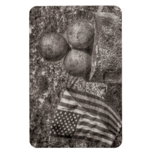American Civil War Cannon Balls Vintage Magnet