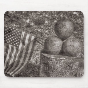 American Civil War Cannon Balls Vintage Mouse Pad