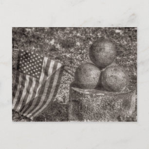 American Civil War Cannon Balls Vintage Postcard