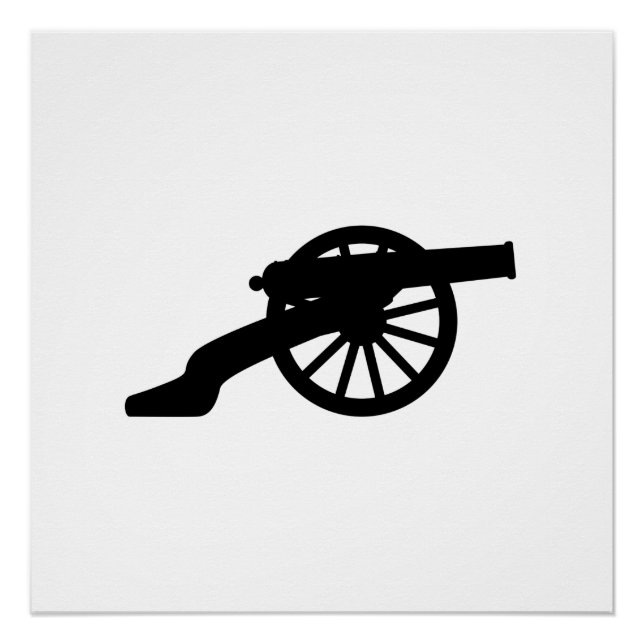 American Civil War Cannon Silhouette Poster (Front)