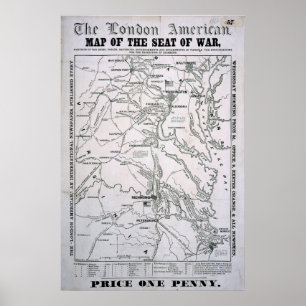 American Civil War Map Poster